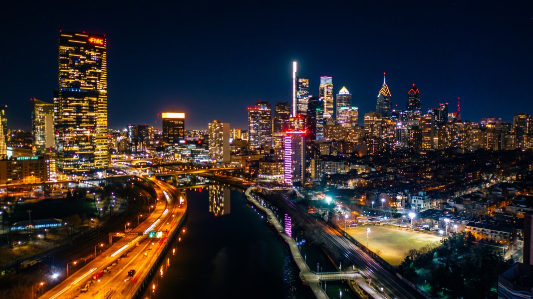 Evening photo of Philadelphia Skyline